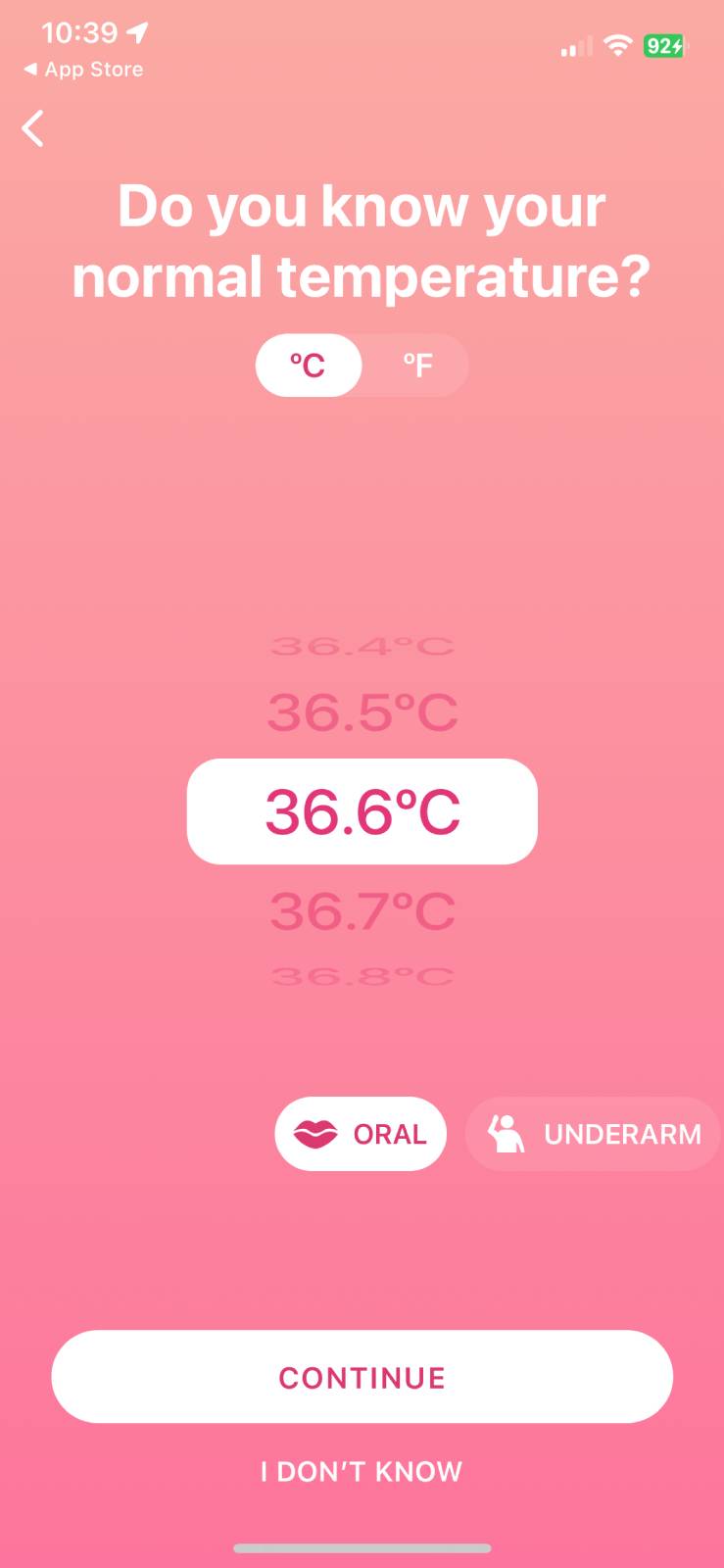 Body Temperature App For Fever onboarding process - Step 2
