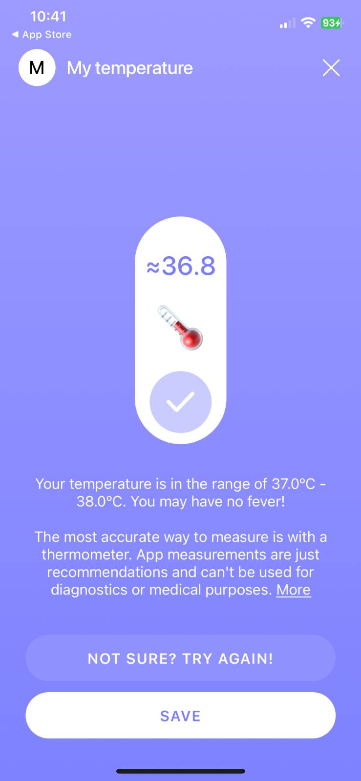 Body Temperature estimated results