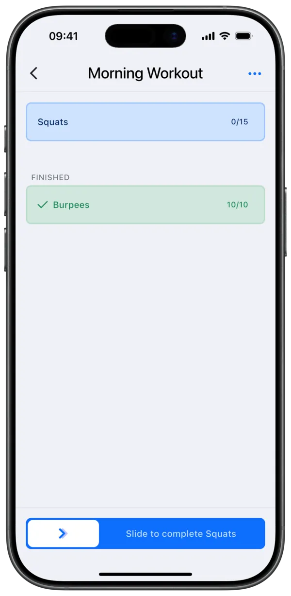 Live workout counting repetitions