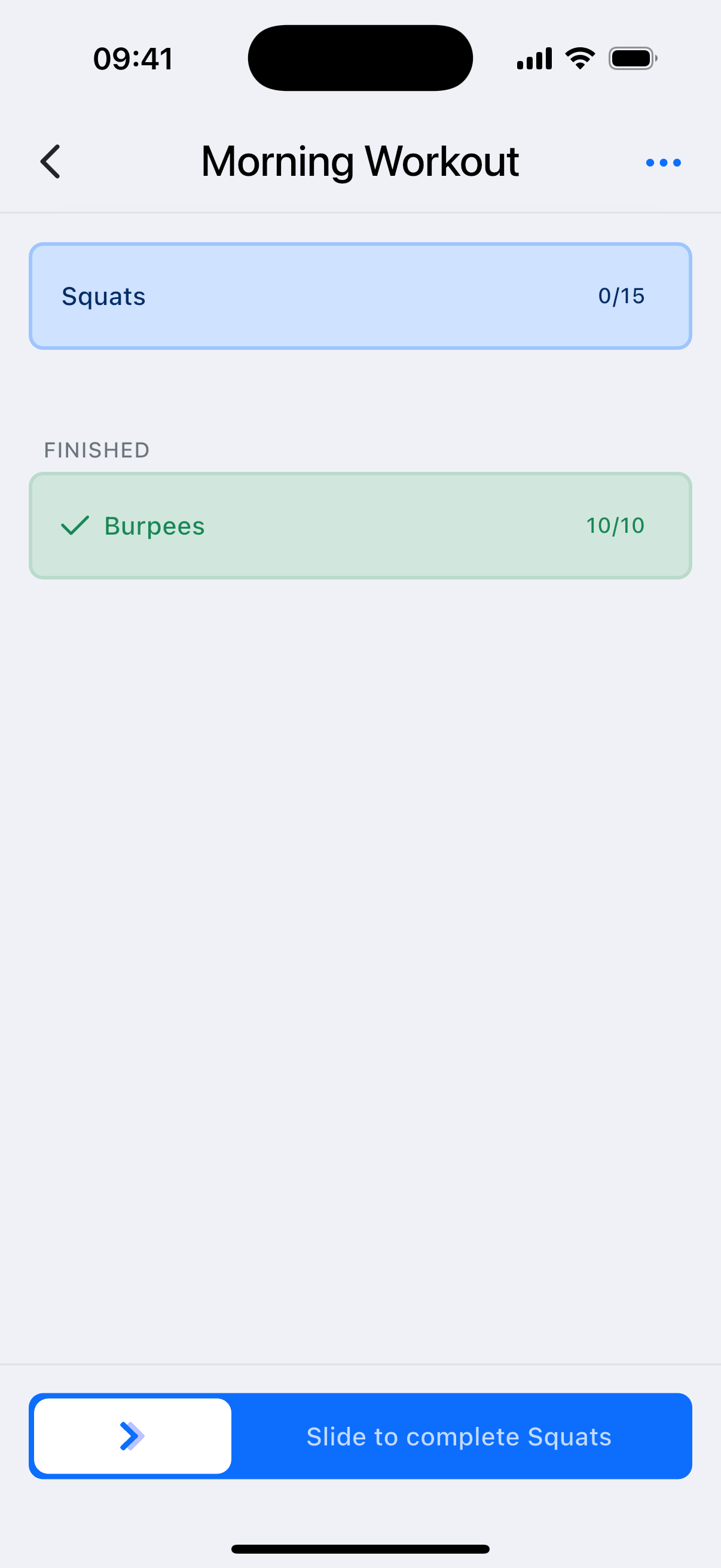 Live workout counting repetitions